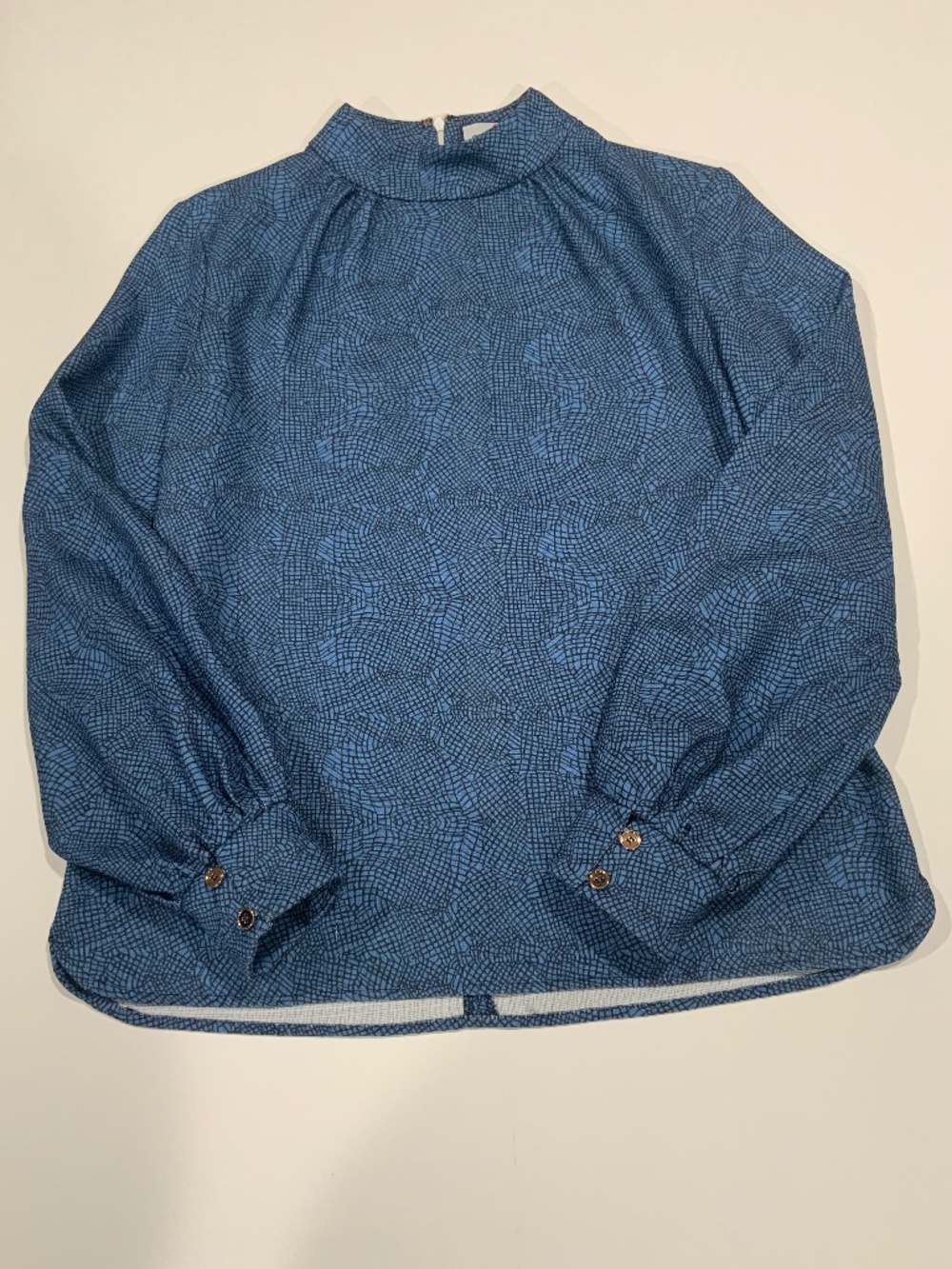 CK Bradley Sz M Blue Print Mock Neck Top